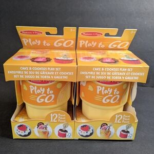 2 New 12 Piece Melissa And Doug Play To Go Cake & Cookies Play Sets